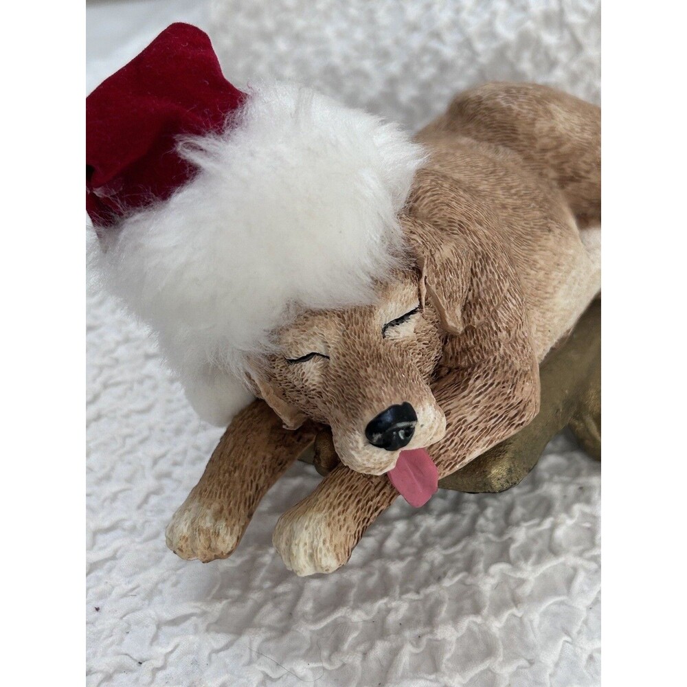 Ganz golden retriever dog christmas stocking hanger Heavy Realistic Santa Hat